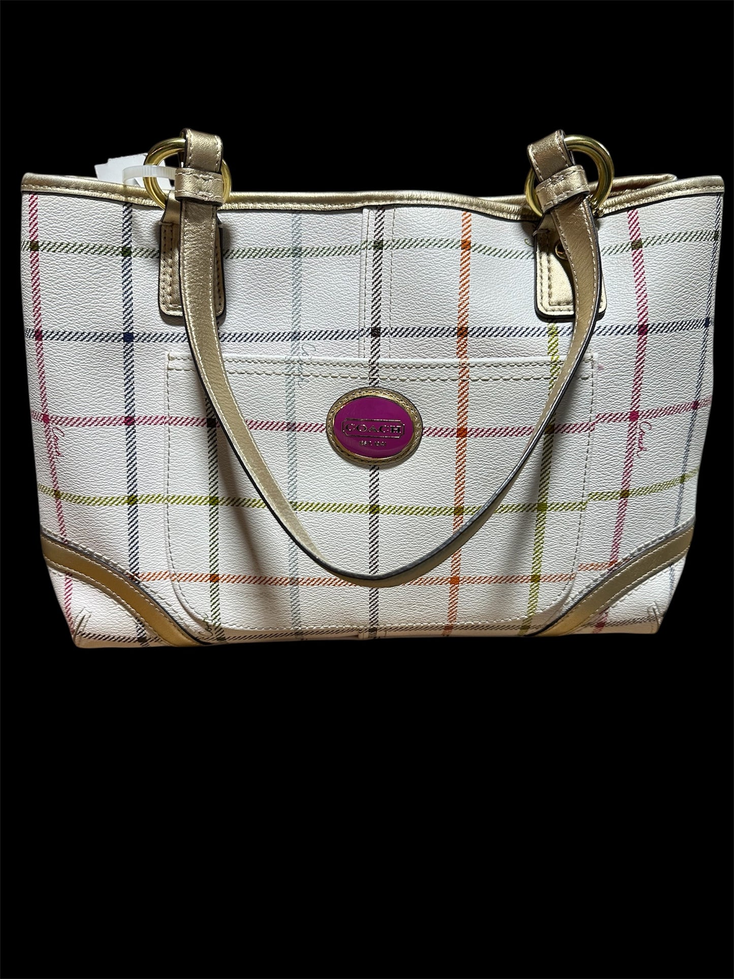 WHITE/ MULTI COACH HANDBAG