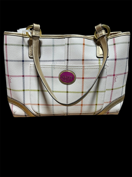 WHITE/ MULTI COACH HANDBAG
