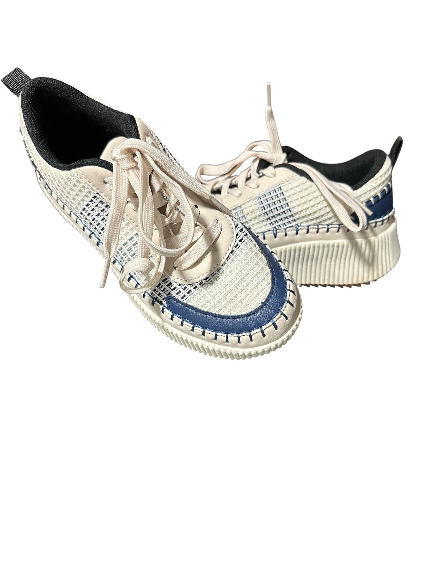 NAVY/ BEIGE TOP MODA PLATFORM SNEAKERS, 6