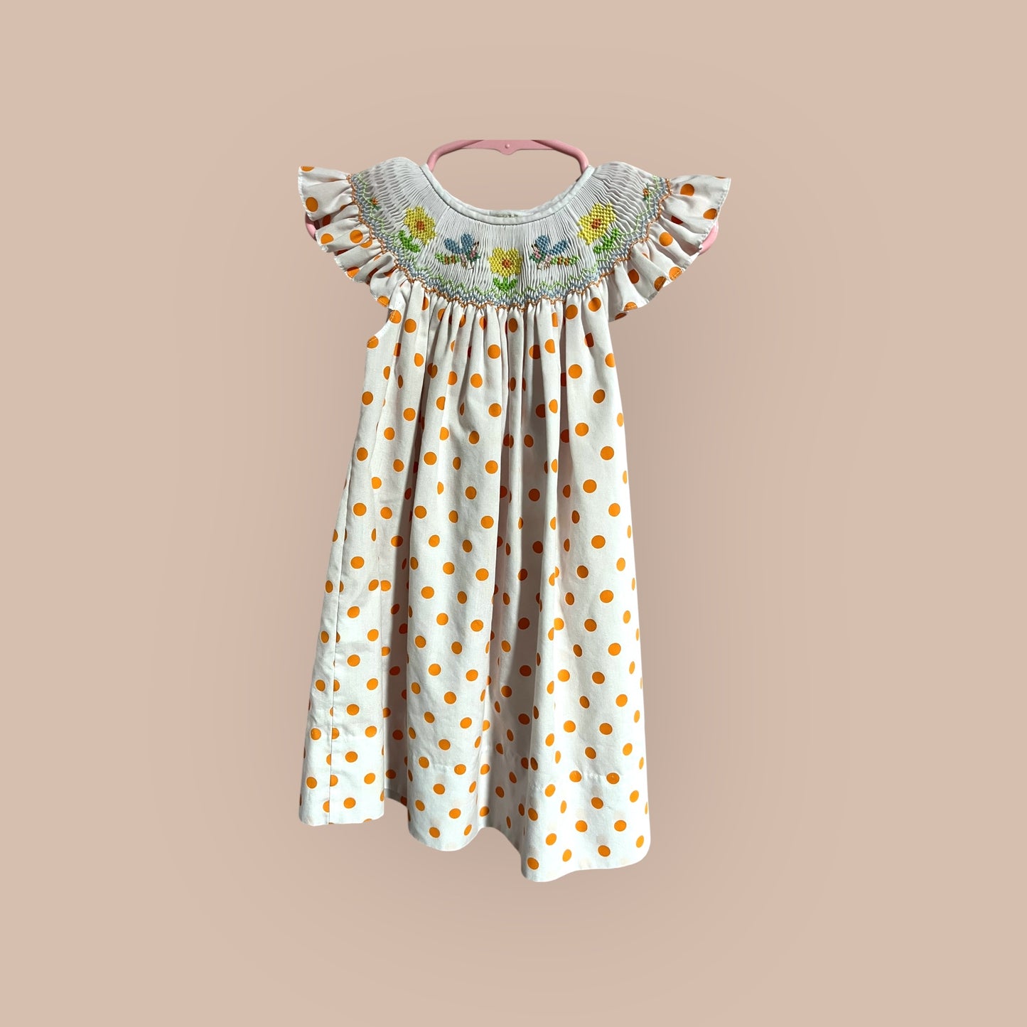 WHITE/ FLOWERS ROSLANIA SMOCKED DRESS, 12 MONTH
