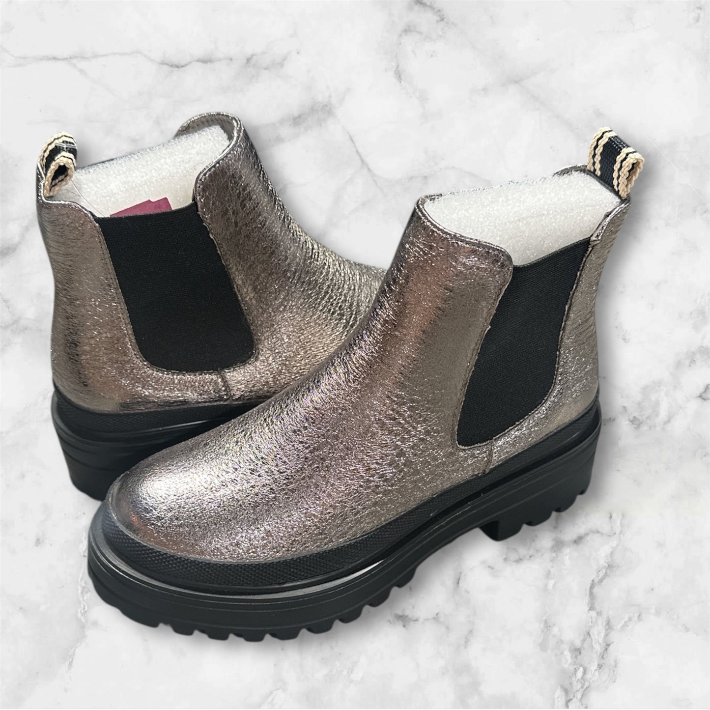 SILVER SHU SHOP BOOTIES, 6