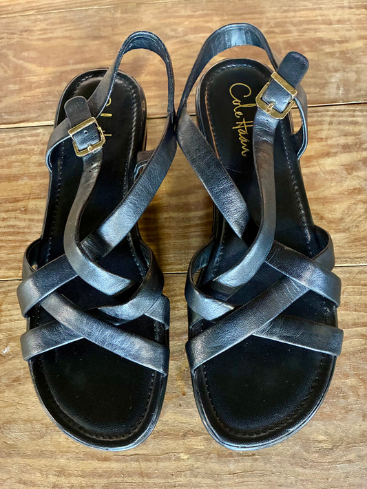 BLACK COLE HAAN SANDALS, 8.5