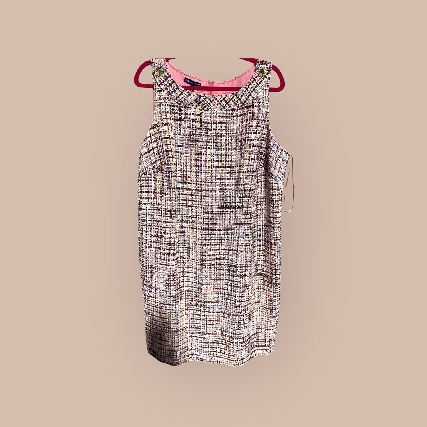 MULTI TALBOTS TWEED SHIFT DRESS , 16WP