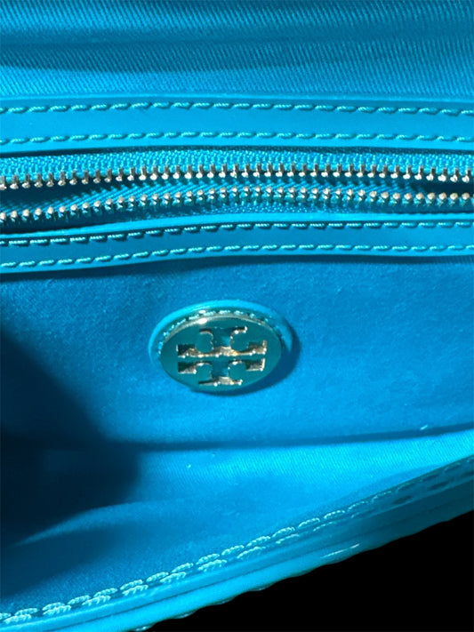 TEAL TORY BURCH PATENT LEATHER PERFORATED