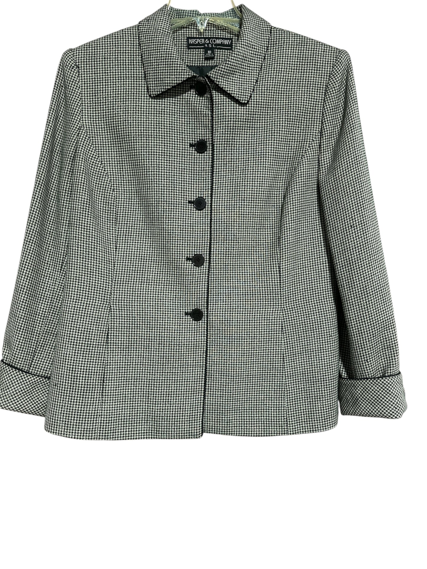 HOUNDS TOOTH KASPER & COMPANY A S L BLAZER, 10