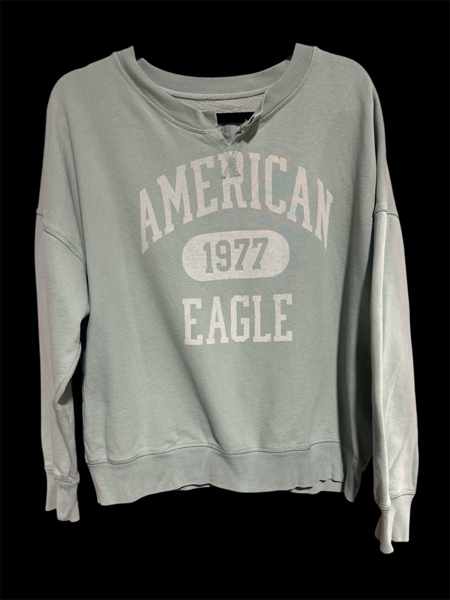 MINT GREEN AMERICAN EAGLE SWEAT SHIRT, MED