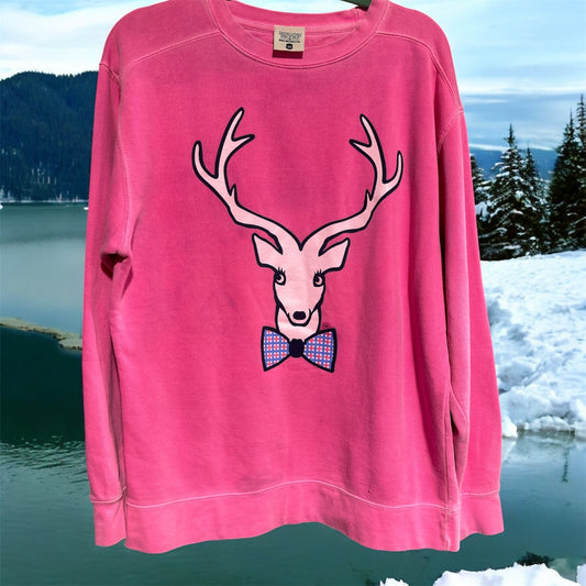PINK JADELYNN BROOKE DEERLY SOUTHERN SWEAT SHIRT, MED