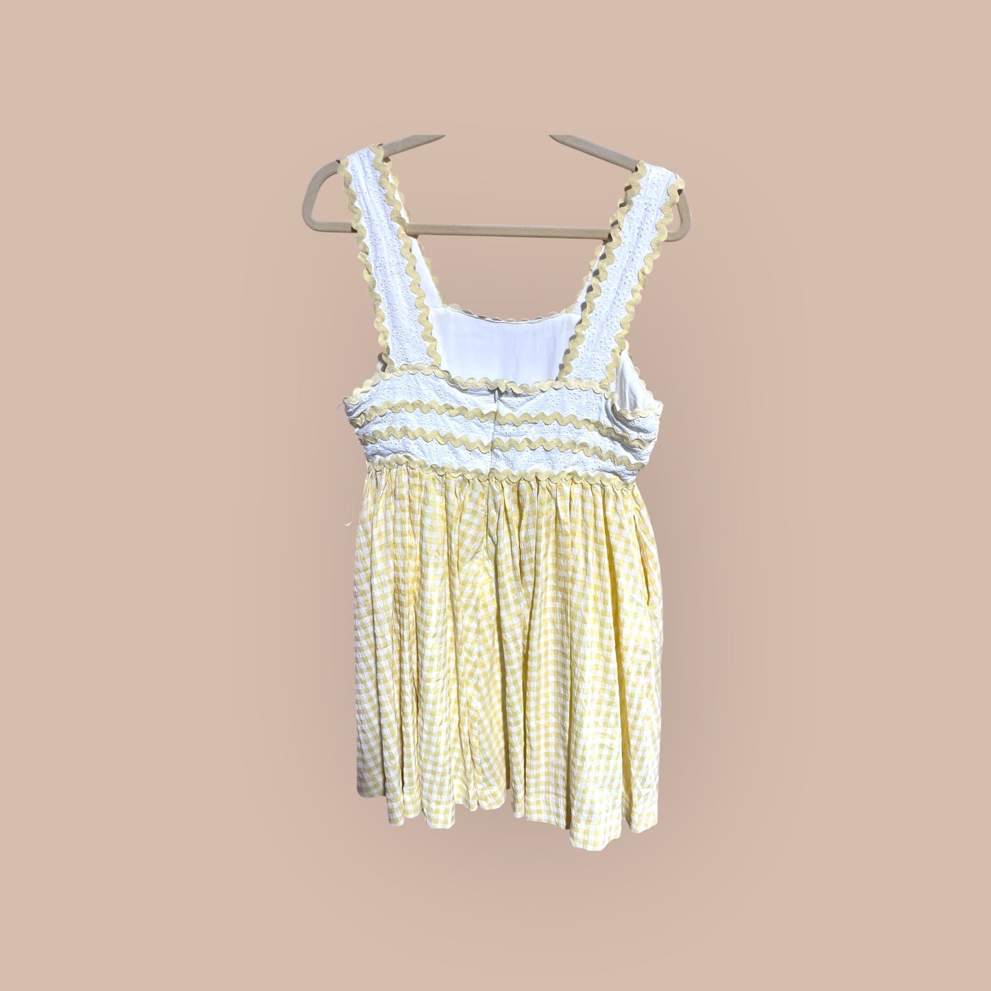 YELLOW/ WHITE MABLE DRESS, LARGE