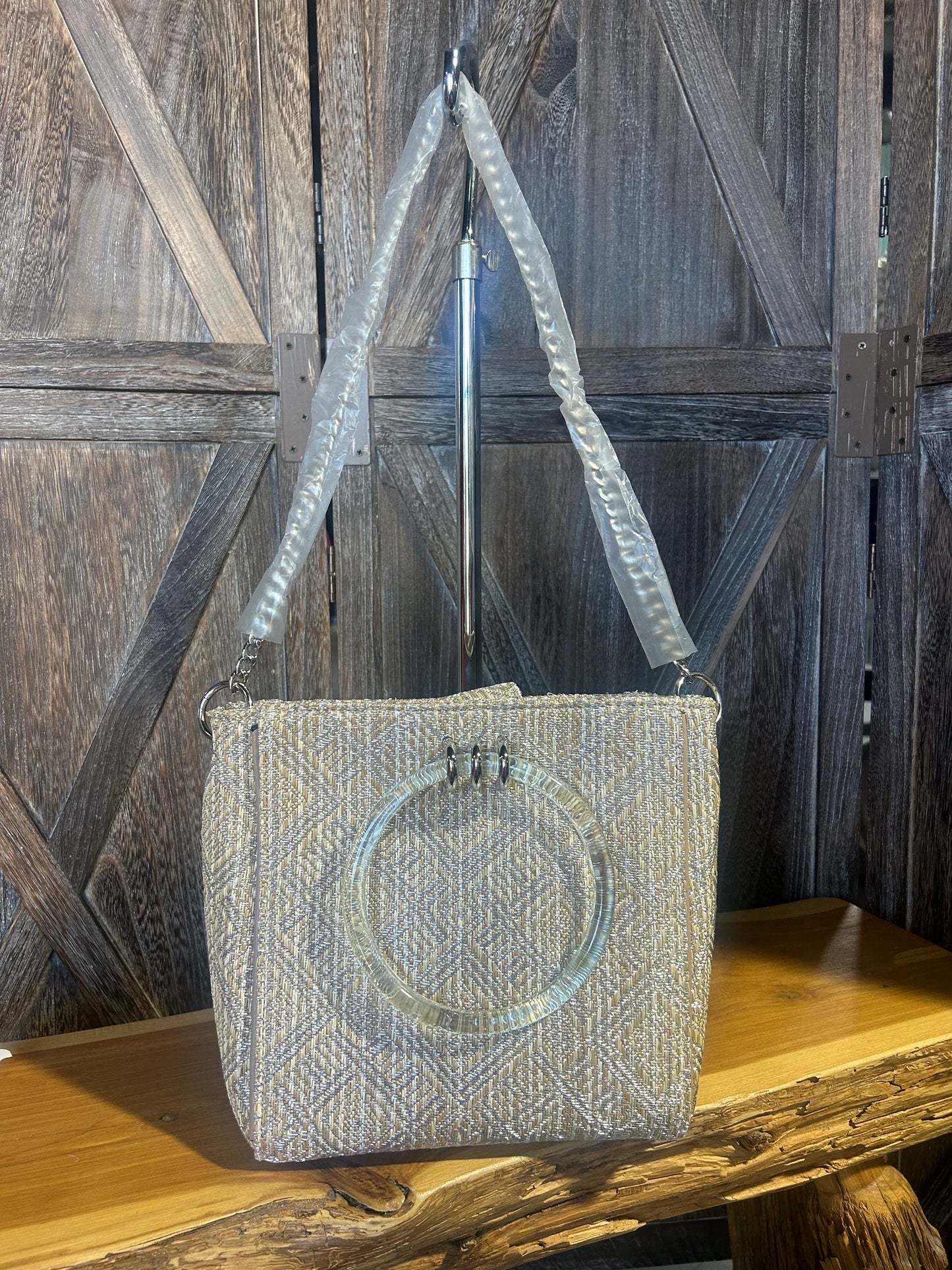 TAN AND GOLD GIANNI BINI PURSE-NEW