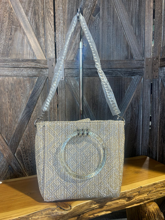 TAN AND GOLD GIANNI BINI PURSE-NEW