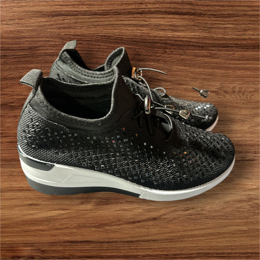 BLACK ATALINA GLITTER SNEAKERS, 6