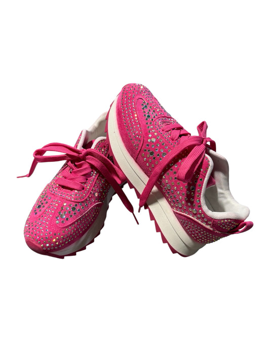 PINK/ SEQUIN YOKI SPARKLE SNEAKERS, 6