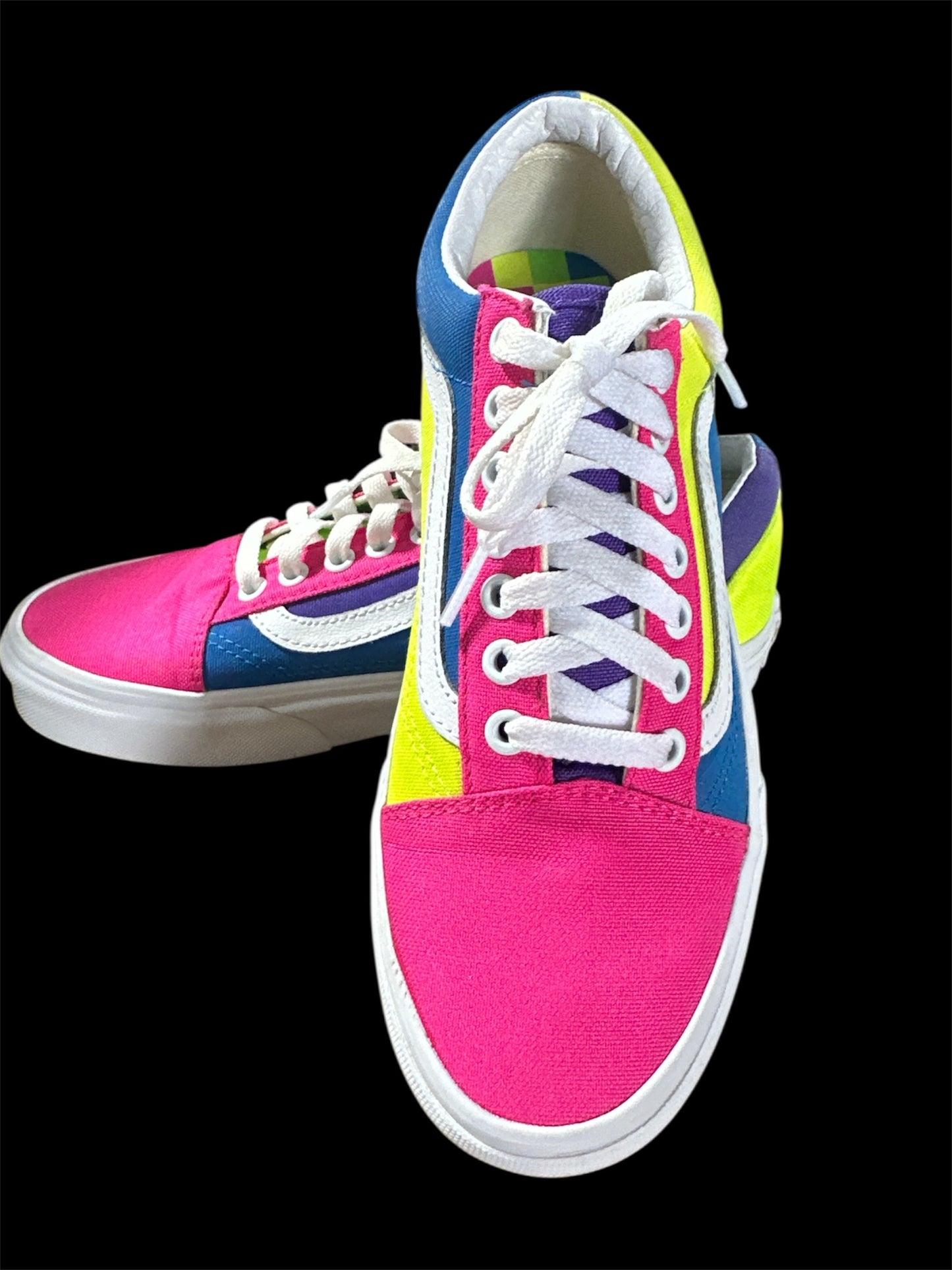 NEON/ MULTI VAN'S COLOR BLOCK SKATEBOARD, 6.5