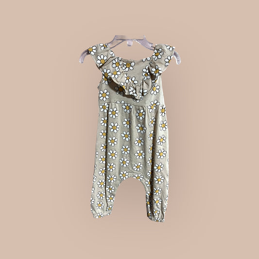 TAN/ FLOWERS JESSICA SIMPSON ROMPER, 12M