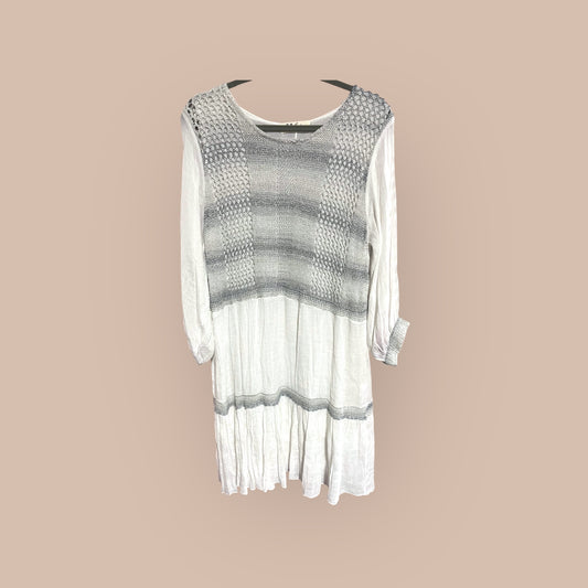 WHITE/ GRAY SELFIE COUTURE DRESS, M/L