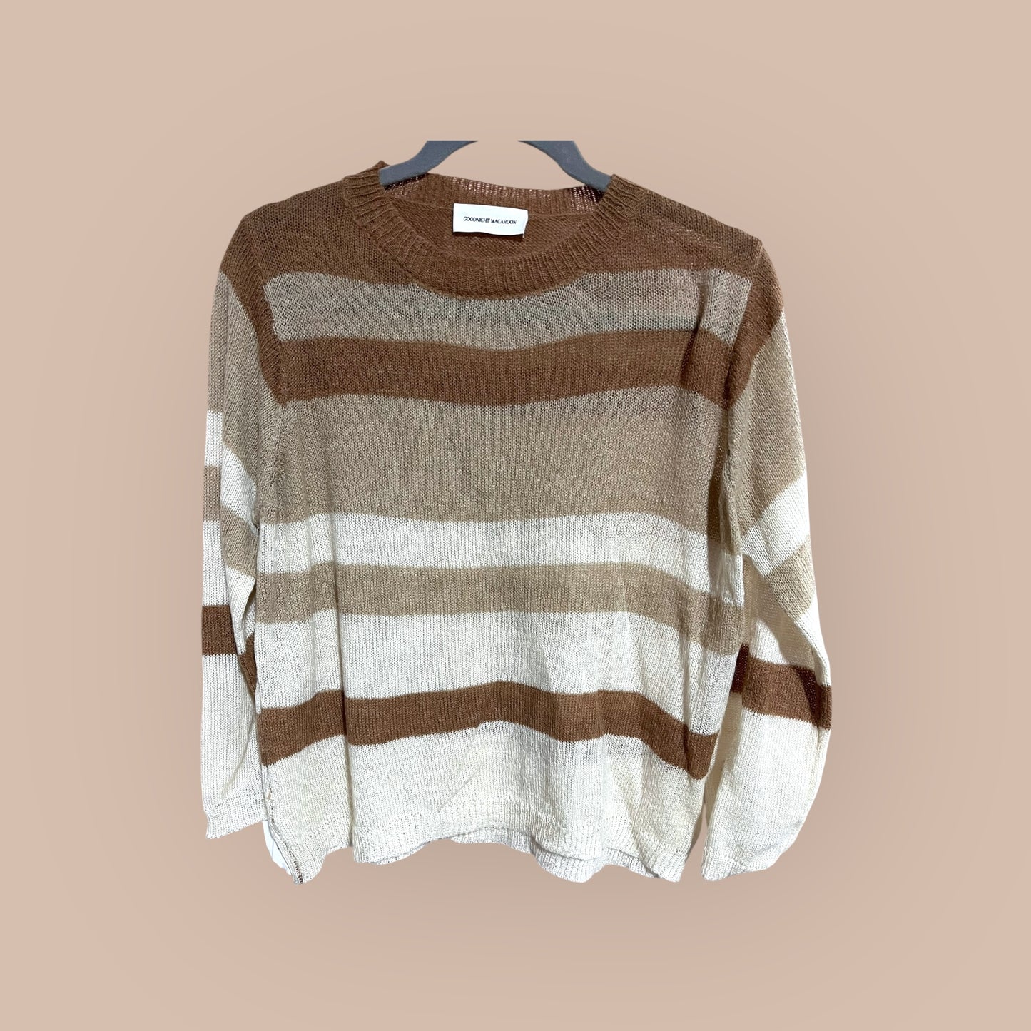 CREAM/ BROWN GOODNIGHT MACAROON SWEATER, MED