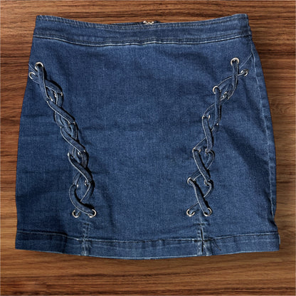 DENIM FLYING TOMATO SKIRT, MED