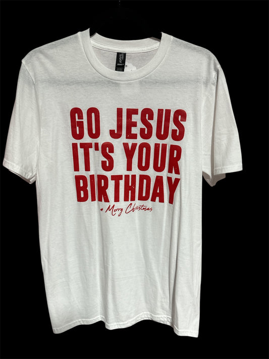 WHITE/ RED ANVIL CHRISTMAS T SHIRT, MED