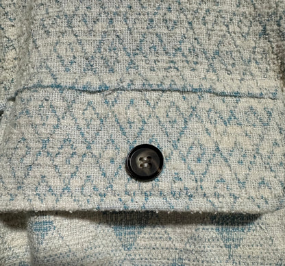 BLUE/ WHITE WHITE BIRCH BLACK LABLE SHACKET, XL