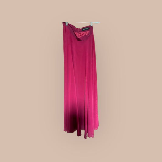 PINK CHICWISH CHIFFON MAXI SKIRT, SMALL