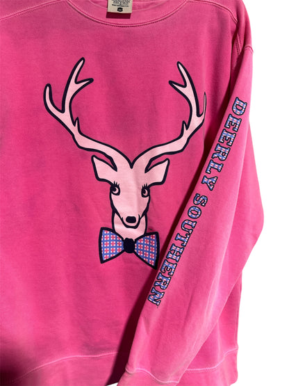 PINK JADELYNN BROOKE DEERLY SOUTHERN SWEAT SHIRT, MED