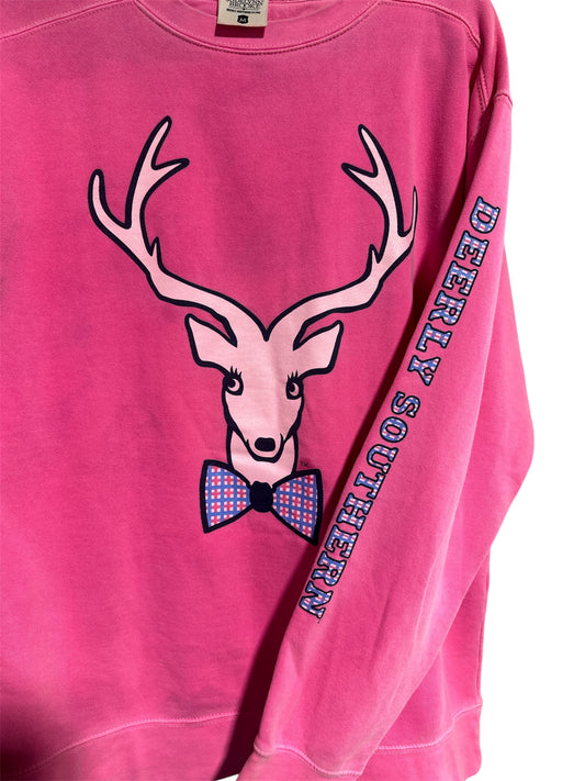 PINK JADELYNN BROOKE DEERLY SOUTHERN SWEAT SHIRT, MED
