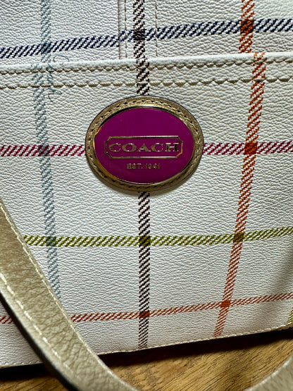 WHITE/ MULTI COACH HANDBAG
