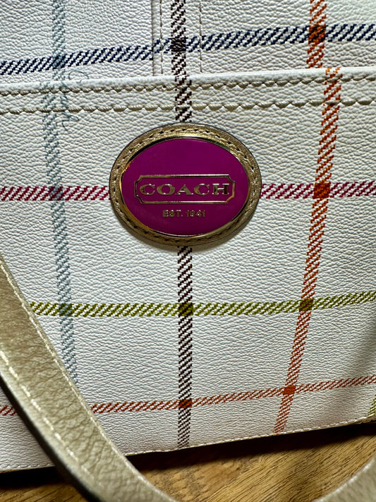 WHITE/ MULTI COACH HANDBAG