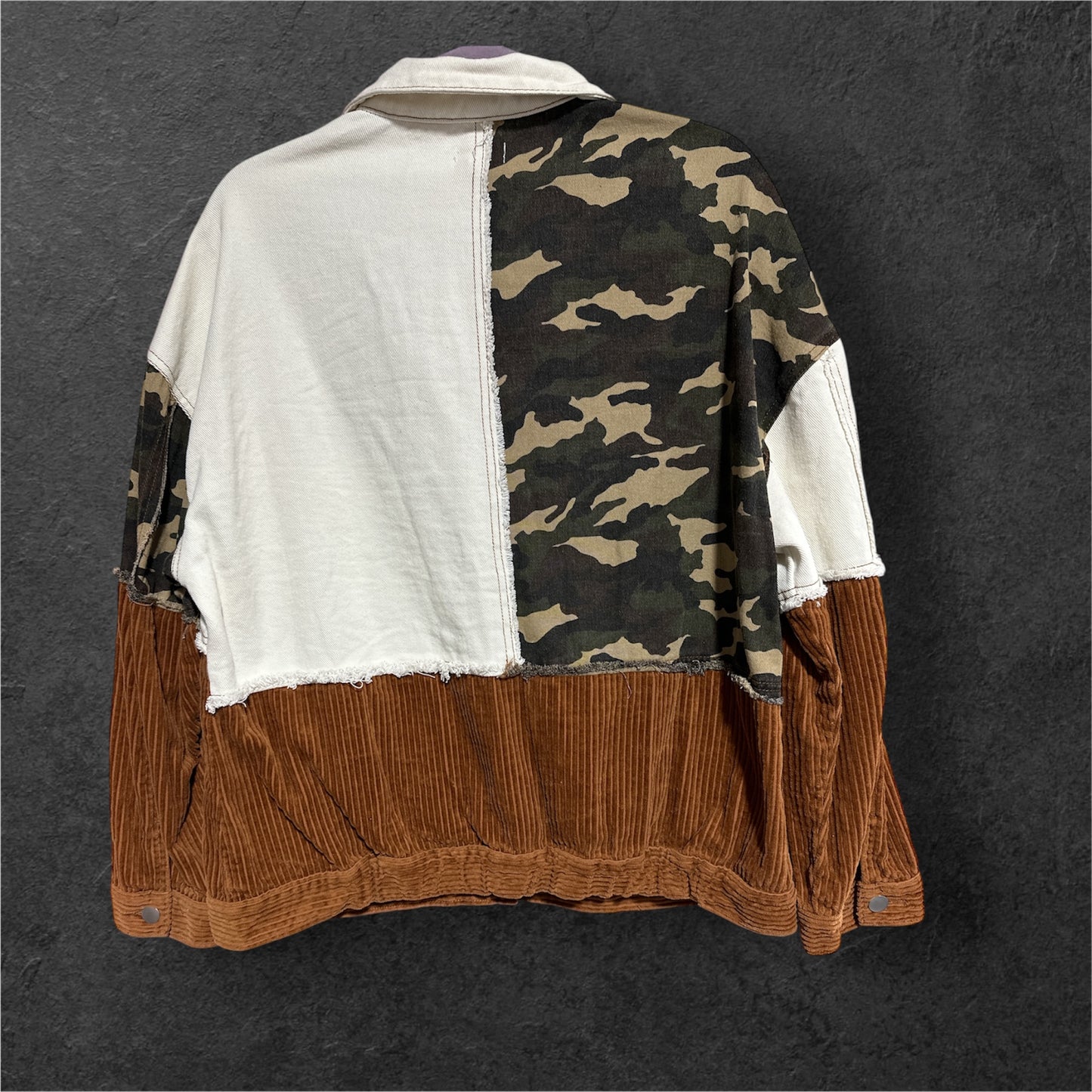 BROWN/ CAMO/ CREAM POL JACKET, S/M
