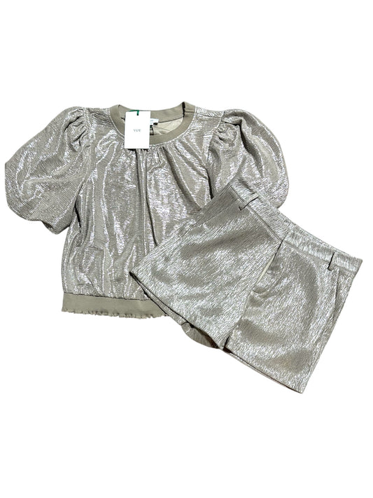 TAUPE VOY TEXTURED SHORTS AND TOP, LARGE