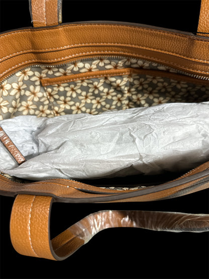 BROWN VERA BRADLEY EAST WEST LEATHER TOTE