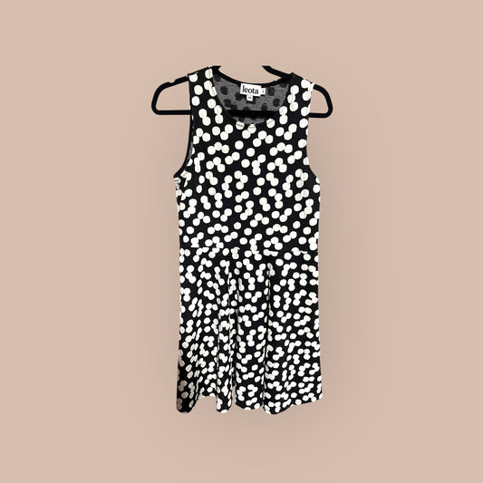 BLACK/ WHITE LEOTA DRESS, MED
