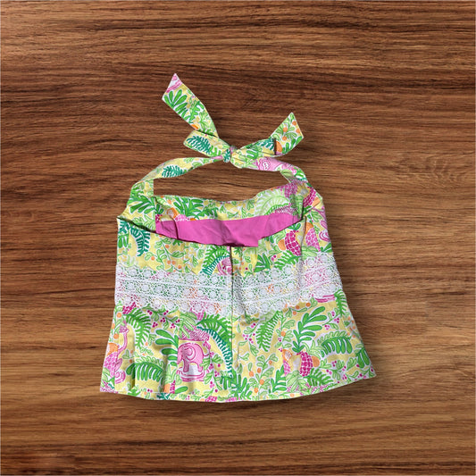 YELLOW LILLY PULITZER HALTER SATEEN TOP, 12
