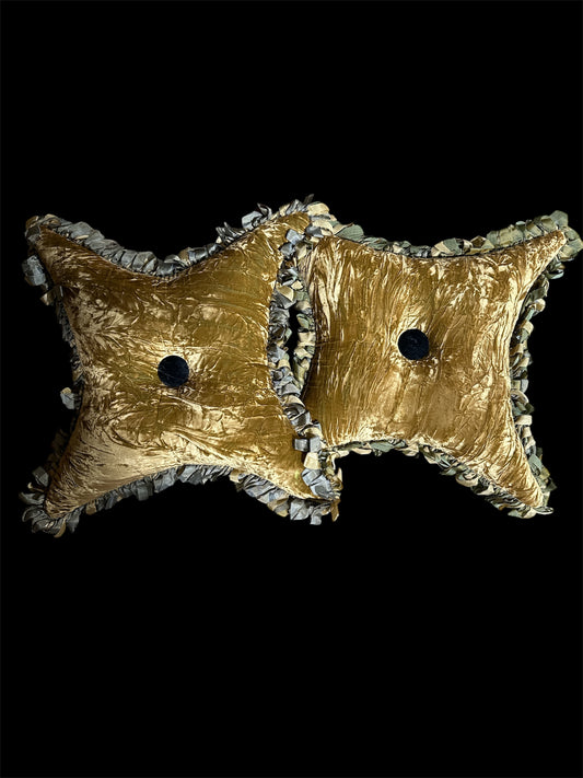 brown/ green pillows vintage pillows (2)