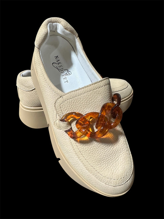 BEIGE NAKED FEET PRINCETON PLATFORM, 6.5