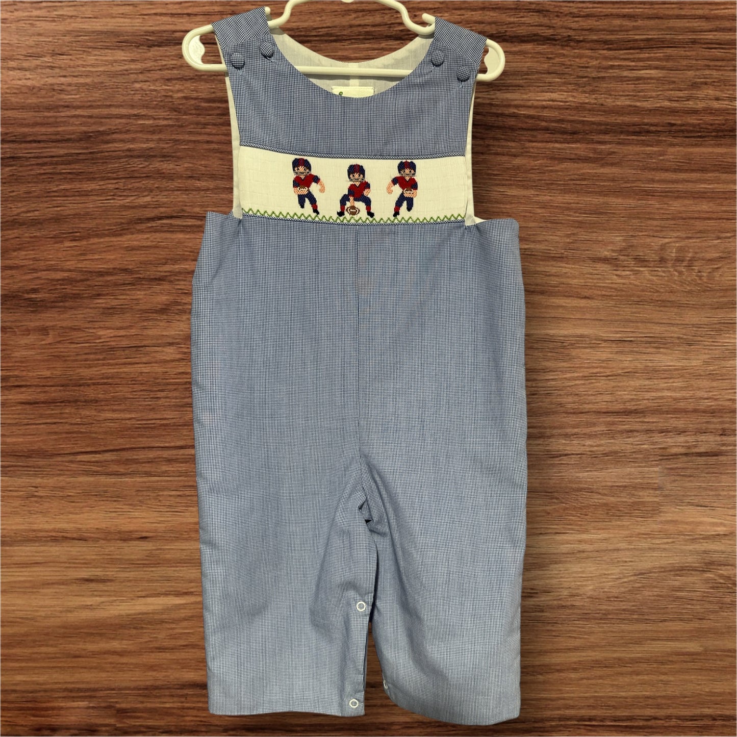 BLUE/ RED/ WHITE ZUCCINI FOOTBALL SMOCK, 24M