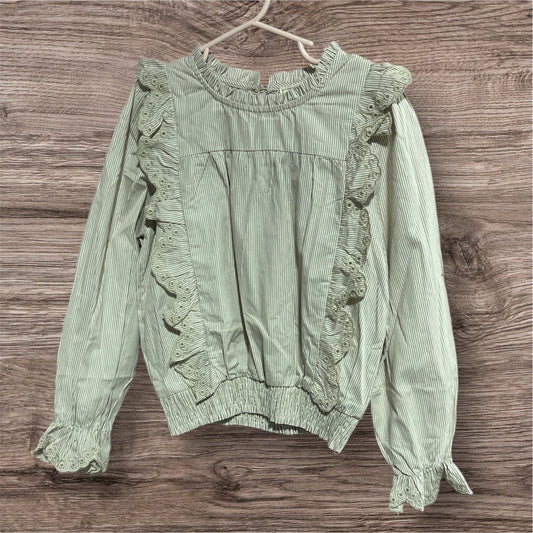TAUPE HAYEN GIRLS RUFFLE TOP, 8