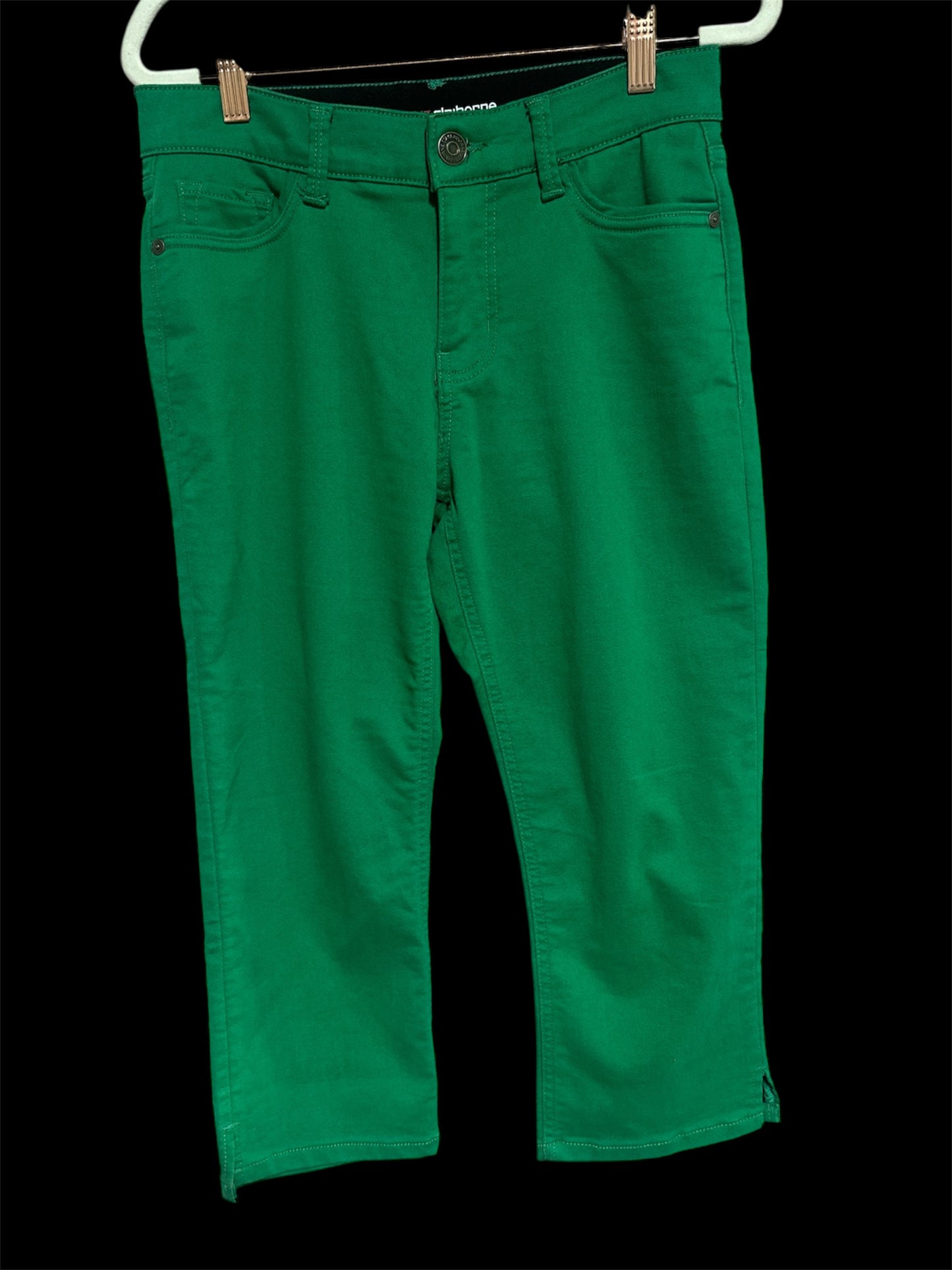 GREEN LIZ CLAIBORNE CROP PANTS, 10