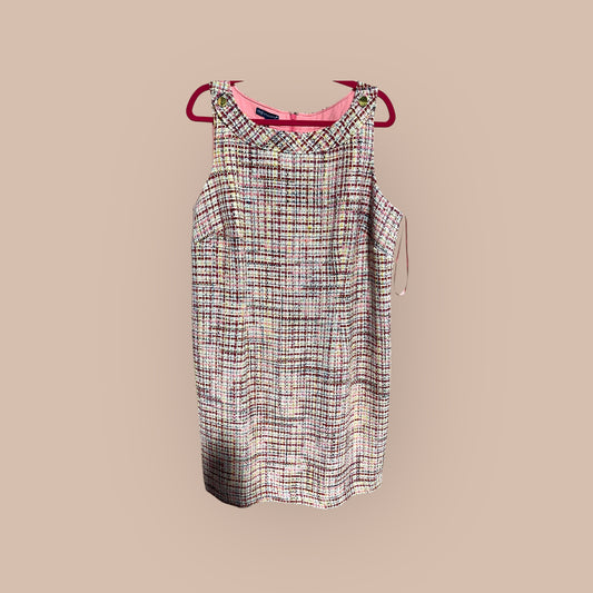 MULTI TALBOTS TWEED SHIFT DRESS , 16WP