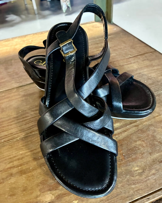 BLACK COLE HAAN SANDALS, 8.5