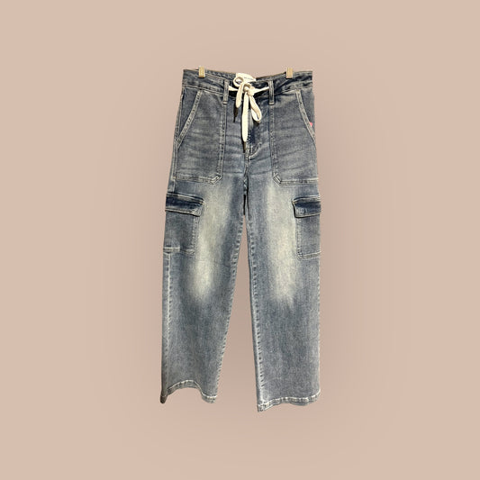 DENIM RISEN FLARE JEANS, 5