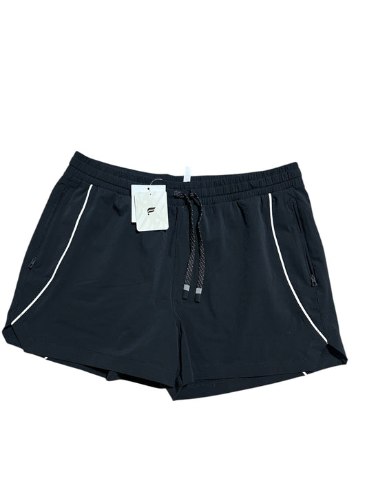 BLACK/ WHITE FABLETICS ATHLETIC SHORTS, LARGE