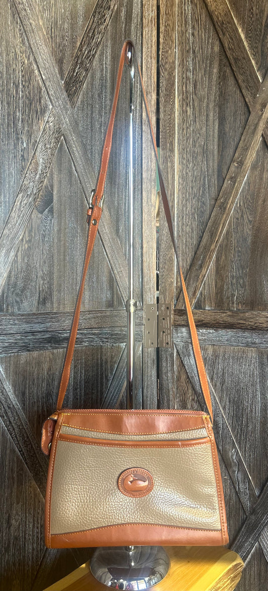 BROWN/ TAN DOONEY & BOURKE HANDBAG, VINTAGE