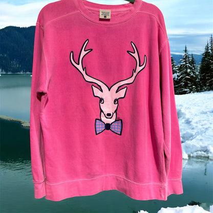 PINK JADELYNN BROOKE DEERLY SOUTHERN SWEAT SHIRT, MED
