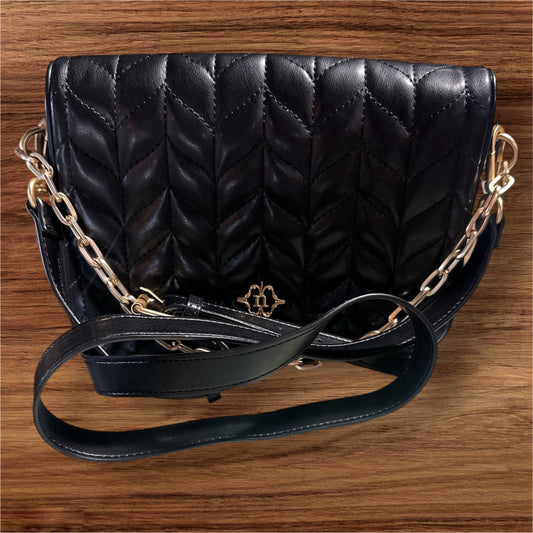 QUILTED BLACK NANETTE LEPORE CONVERTIBLE QUILT SHOULDER BAG