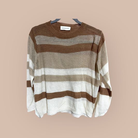 CREAM/ BROWN GOODNIGHT MACAROON SWEATER, MED