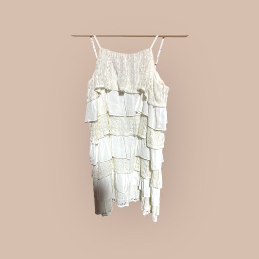 CREAM/ LACE ENTRO DRESS, MED
