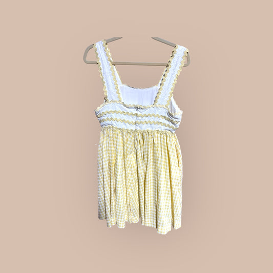 YELLOW/ WHITE MABLE DRESS, LARGE