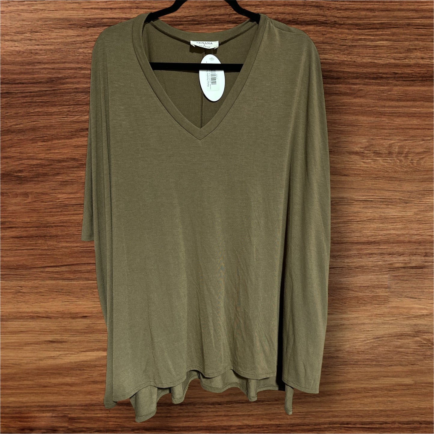 MOCHA ZENANA PONCHO RELAXED, SMALL