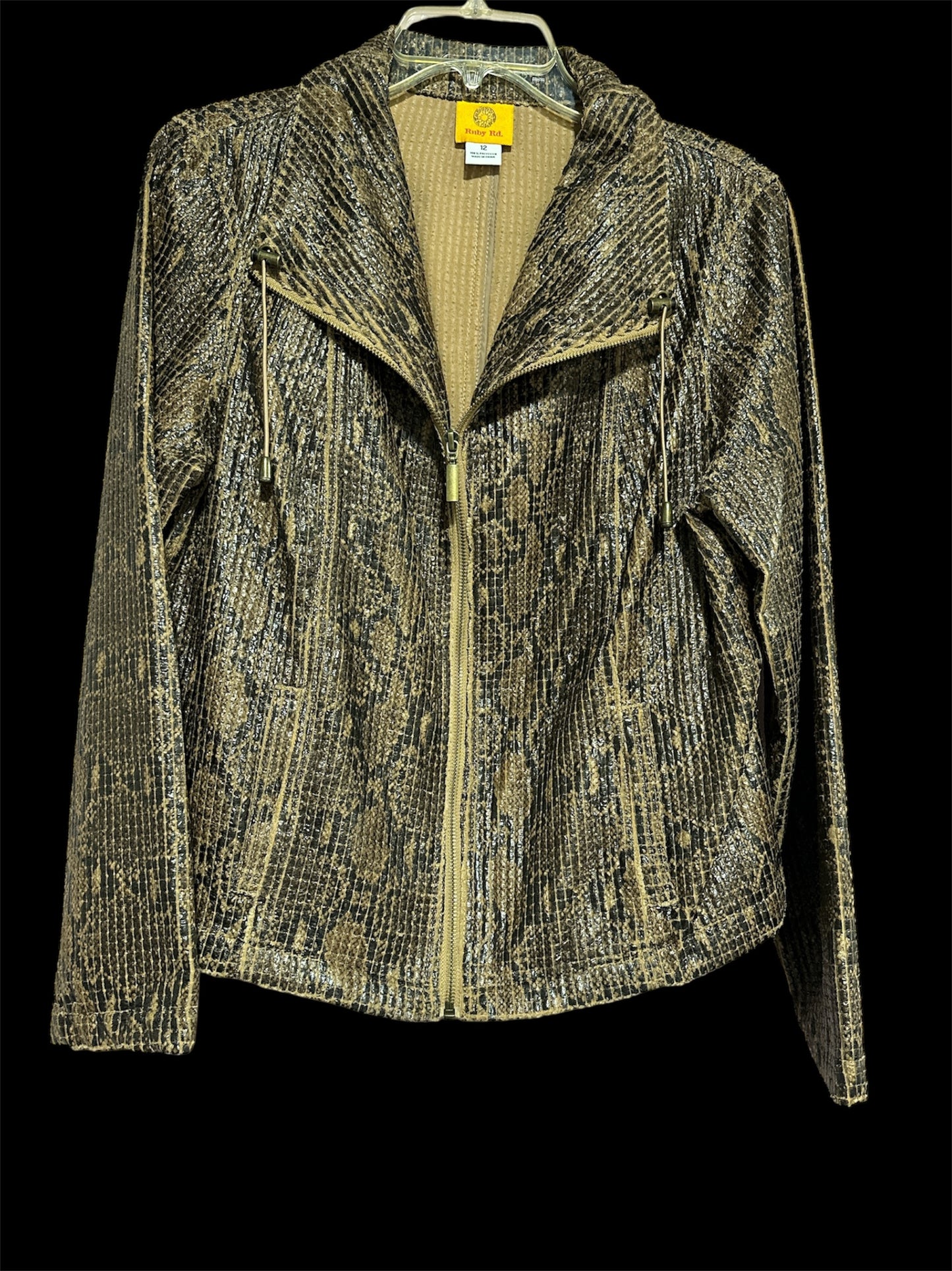 FAUX SNAKE SKIN RUBY RD JACKET, 12